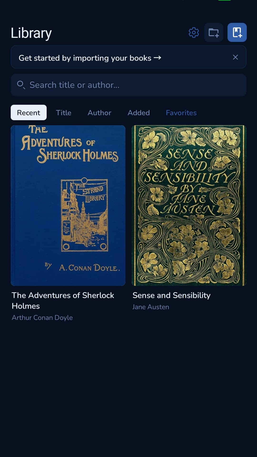 GemReader library view